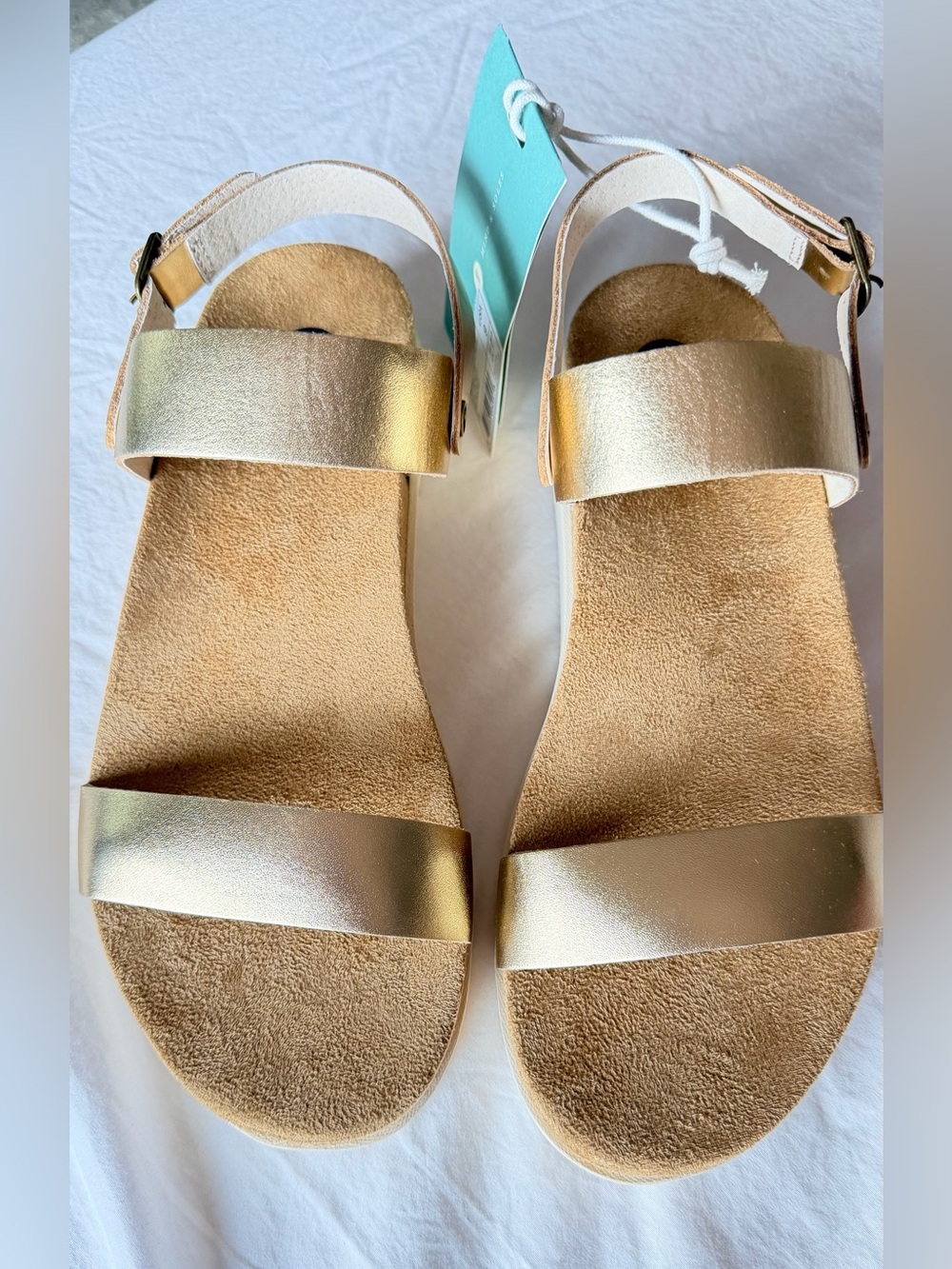 Revitalign Gold Metallic Leather Orthopedic Sandals